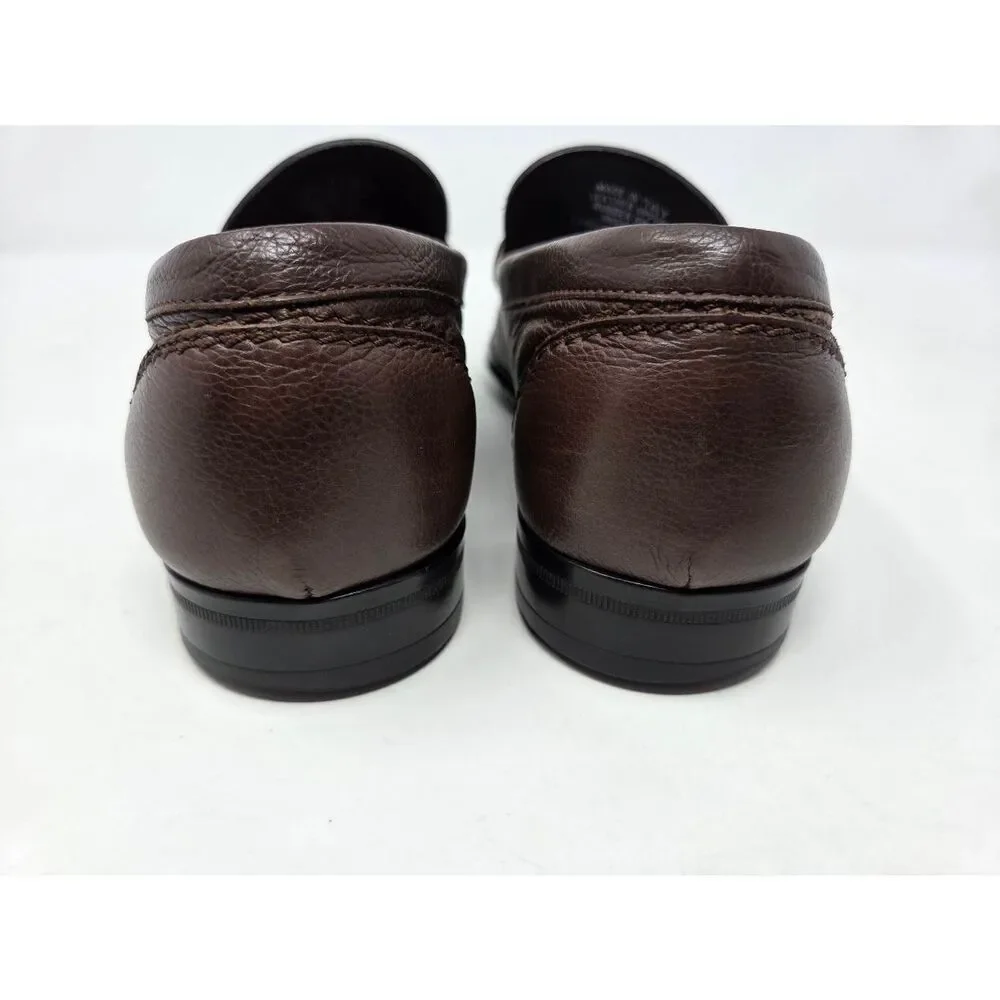MONTE ROSSO MADE IN ITALY HORSEBIT LOAFER BROWN LEATHER MENS SIZE 7.52 M